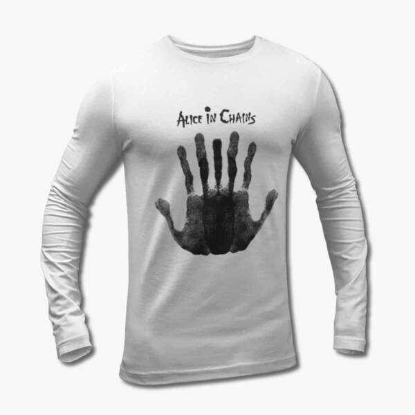 Alice In Chains Long Sleeve T-Shirt, Alice In Chains Stone Artwork White Longsleeve Tee Shirt