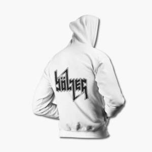 Bolzer Zip Up Hoodie, Bölzer Logo Zipper White Hooded Sweatshirt