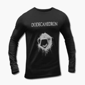 Dodecahedron Long Sleeve T-Shirt, Dodecahedron Dodecahedron Artwork Black Longsleeve Tee Shirt