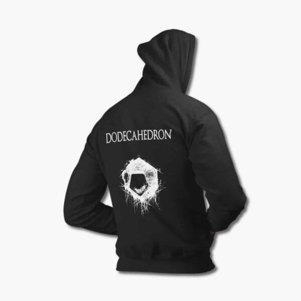 Dodecahedron Zip Up Hoodie, Dodecahedron Dodecahedron Artwork Black Zipper Hooded Pullover