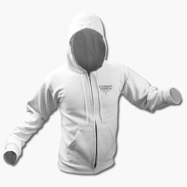 Eternal Sorrow Zip Up Hoodie, Eternal Sorrow Logo White Zipper Hooded Sweatshirt