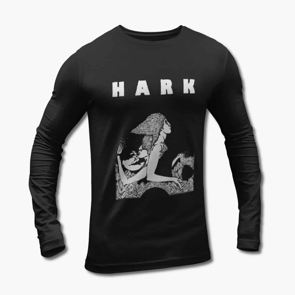 Hark Long Sleeve T-Shirt, Hark Crystalline Artwork Black Longsleeve Tee Shirt