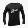 Human Long Sleeve T-Shirt, Human Logo Black Longsleeve Tee Shirt, Technical Death Metal, Death Metal, Italy, front