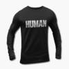 Human Long Sleeve T-Shirt, Human Logo Black Longsleeve Tee Shirt, Thrash Metal, Spain, front