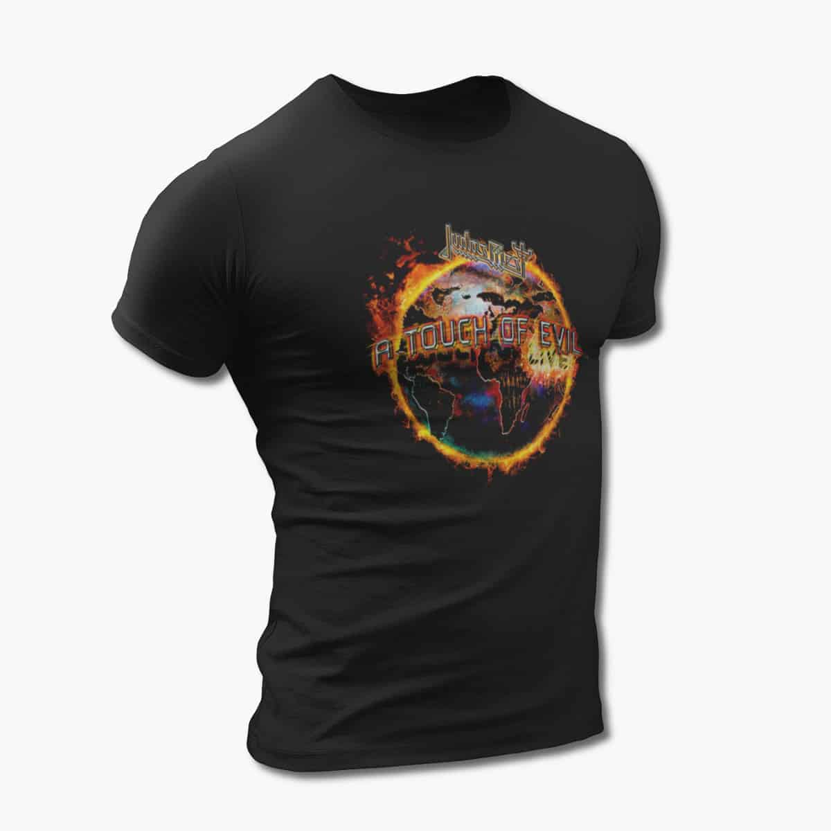 Judas Priest T-Shirt, Judas Priest A Touch Of Evil Live Black Tee Shirt ...