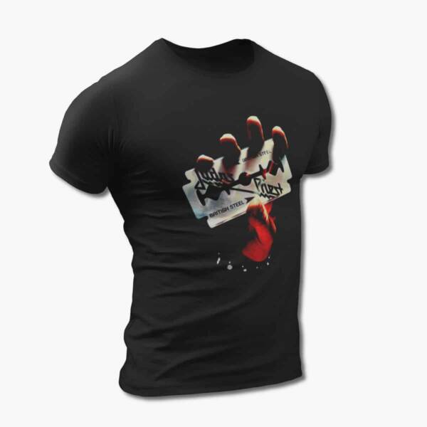 Judas Priest T-Shirt, Judas Priest British Steel Black Tee Shirt