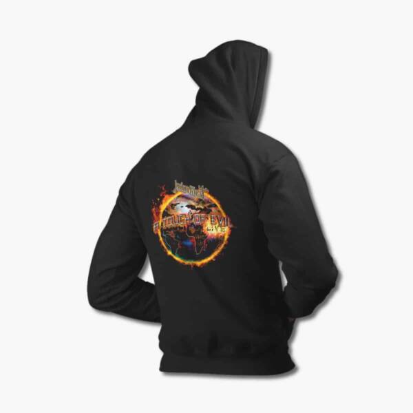 Judas Priest Zip Up Hoodie, Judas Priest A Touch Of Evil Live Black Zipper Hooded Sweatshirt