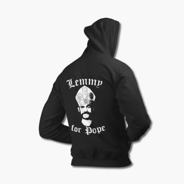 Motorhead Hoodie, Motörhead Lemmy for Pope Black Hooded Sweatshirt, Heavy Metal Merchandise - Image 2
