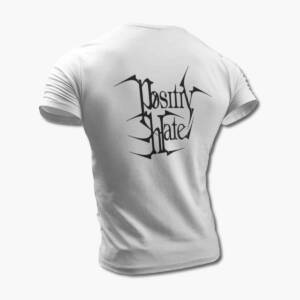 Positiv Hate T-Shirt, Positiv Hate Logo White Tee Shirt, Heavy Metal, Black Metal, Death Metal, Symphonic Metal, France, back