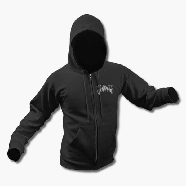 Vaultwraith Zip Up Hoodie, Vaultwraith Logo Black Zipper Hooded Pullover