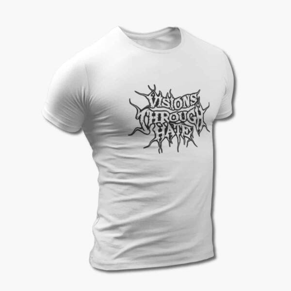 Visions Through Hate T-Shirt, Visions Through Hate Logo White Tee Shirt