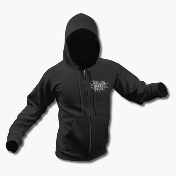 Visions Through Hate Zip Up Hoodie, Visions Through Hate Logo Black Zipper Hooded Pullover