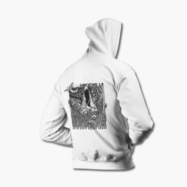 Abolition AD Hoodie, Abolition A.D. After Death Before Chaos White Hooded Pullover