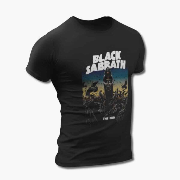Black Sabbath Band T-Shirt, Black Sabbath The End World Tour Artwork Black Tee Shirt