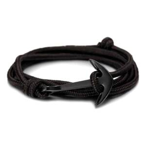 Black Drawstring Anchor Bracelet