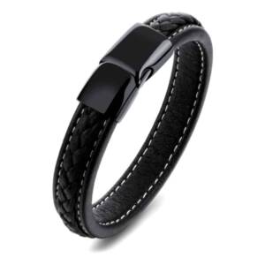Black Geniune Leather Bracelet