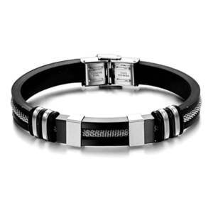 Black Ipc Plating Rubber Bracelet