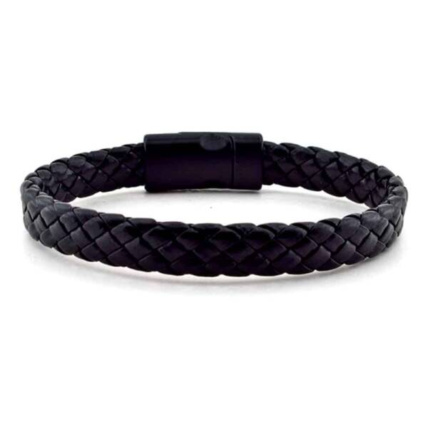 Black Braided Leather Bracelet