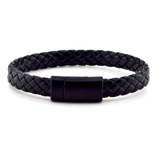 Black Braided Leather Bracelet