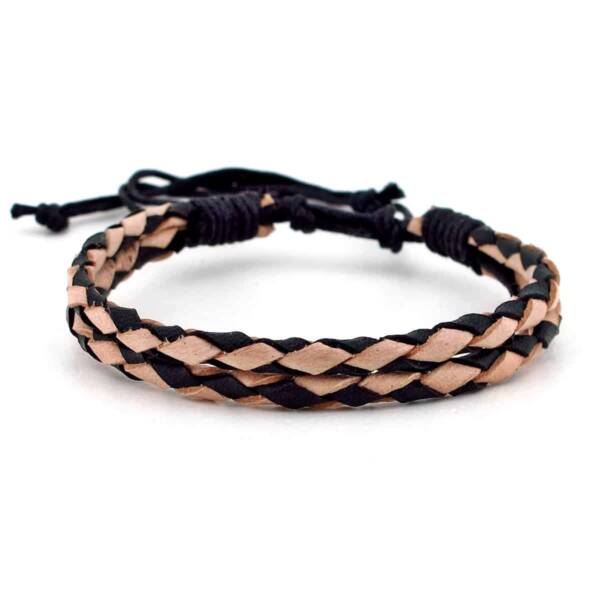 Colored, Two Line Leather Bracelet