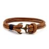 Brown Leather Bracelet with Anchor