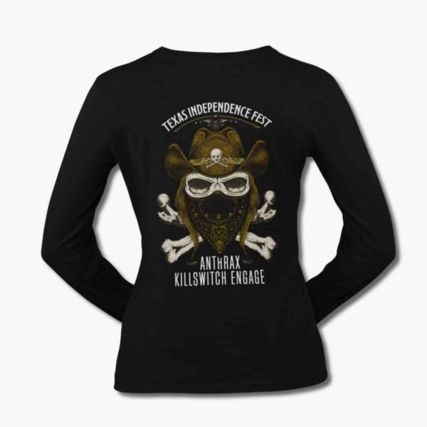 Anthrax Killswitch Engage Long Sleeve T-Shirt, Anthrax Killswitch Engage Texas Independence Fest Black Longsleeve Tee Shirt
