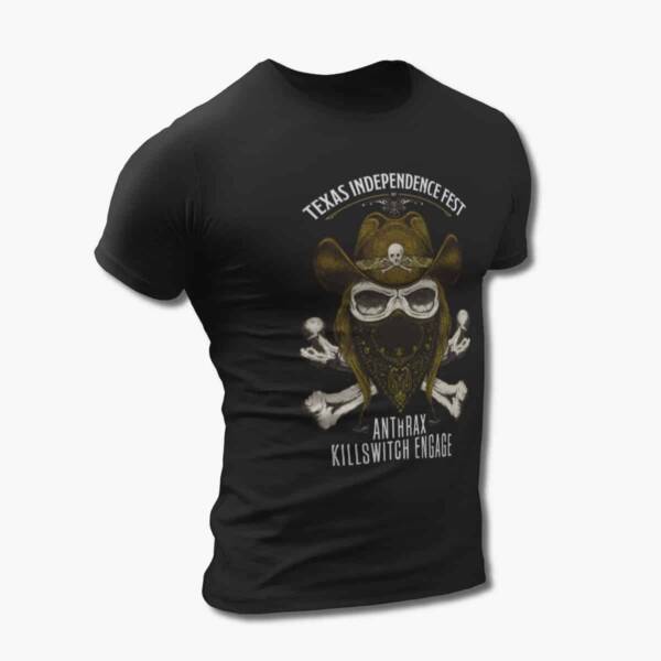 Anthrax Killswitch Engage T-Shirt, Anthrax Killswitch Engage Texas Independence Fest Black Tee Shirt