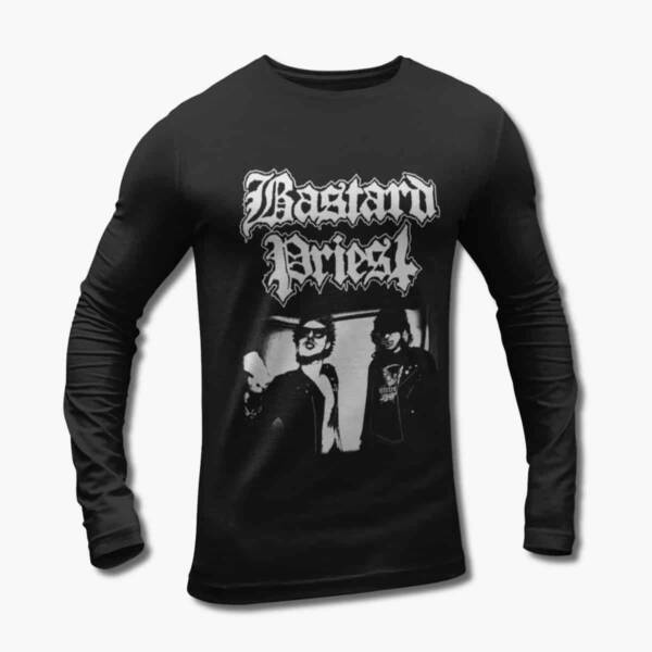 Bastard Priest Band Long Sleeve T-Shirt, Bastard Priest Artwork Black Longsleeve Tee Shirt