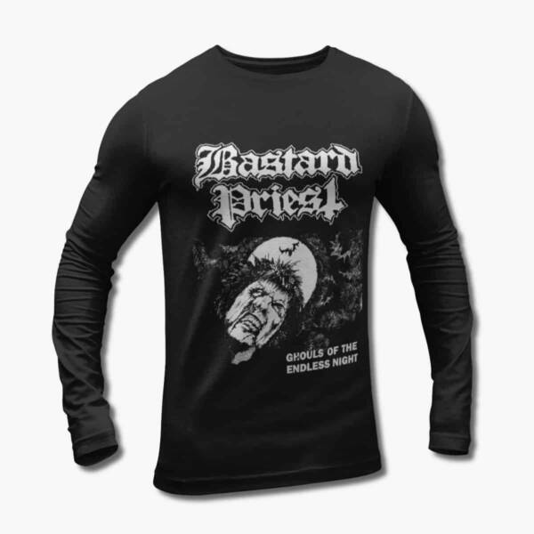 Bastard Priest Band Long Sleeve T-Shirt, Bastard Priest Ghouls Of The Endless Night Black Longsleeve Tee Shirt