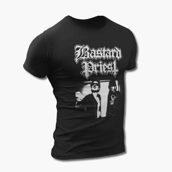 Bastard Priest Band T-Shirt, Bastard Priest Artwork Black Tee Shirt