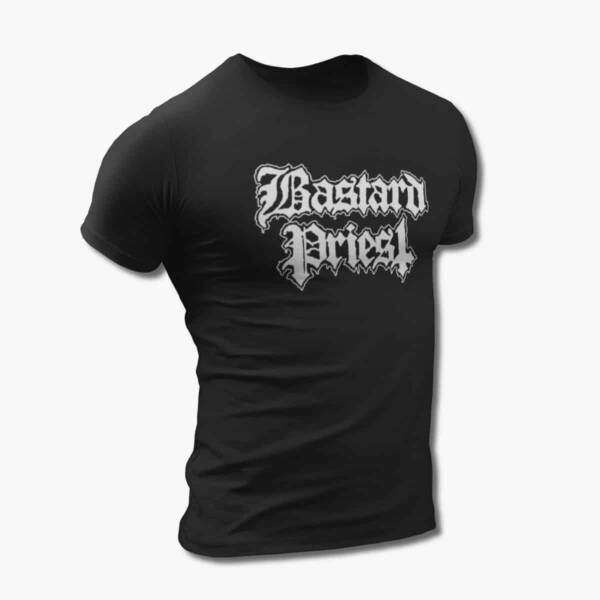 Bastard Priest Band T-Shirt, Bastard Priest Logo Black Tee Shirt