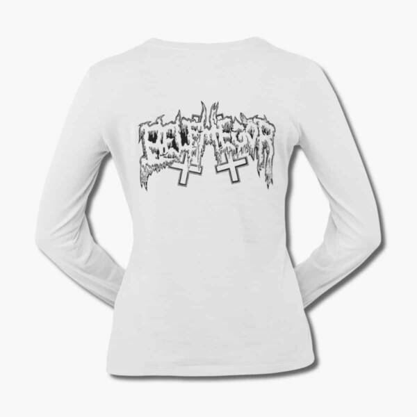 Belphegor Band Long Sleeve T-Shirt, Belphegor Logo White Longsleeve Tee Shirt