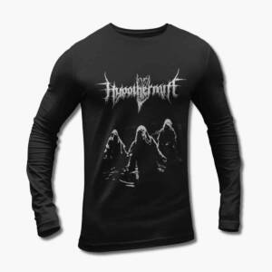 Hypothermia Band Long Sleeve T-Shirt, Hypothermia Artwork Black Longsleeve Tee Shirt