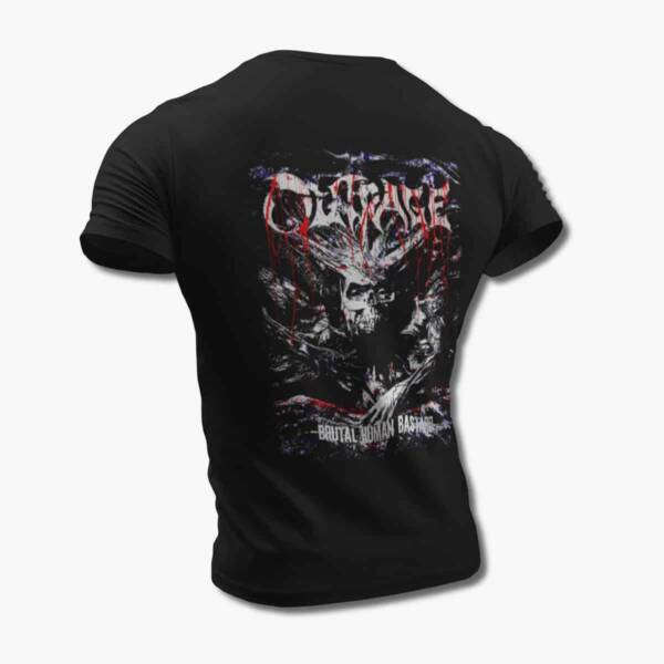 Outrage Band T-Shirt, Outrage Brutal Human Bastard Black Tee Shirt