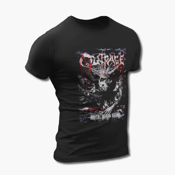 Outrage Band T-Shirt, Outrage Brutal Human Bastard Black Tee Shirt