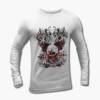 Skid Row Band Long Sleeve T-Shirt, SkidRow Skull Artwork White Longsleeve Tee Shirt