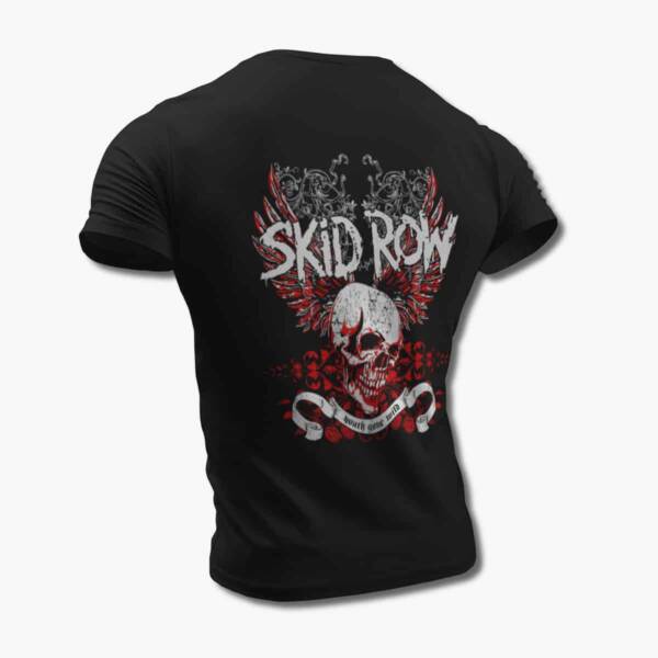 Skid Row Band T-Shirt, SkidRow Skull Artwork Black Tee Shirt