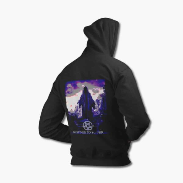 Destined to Suffer Band Hoodie, Destined to Suffer Artwork Black Hooded Sweatshirt, Black Metal Merchandise