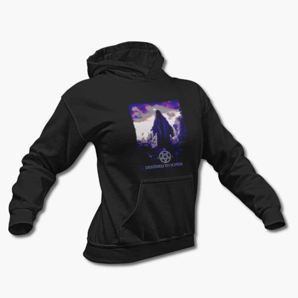 Destined to Suffer Band Hoodie, Destined to Suffer Artwork Black Hooded Sweatshirt, Black Metal Merchandise