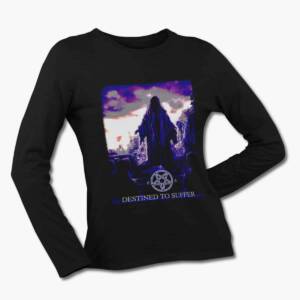 Destined to Suffer Band Long Sleeve T-Shirt, Destined to Suffer Artwork Black Longsleeve Tee Shirt, Black Metal Merchandise