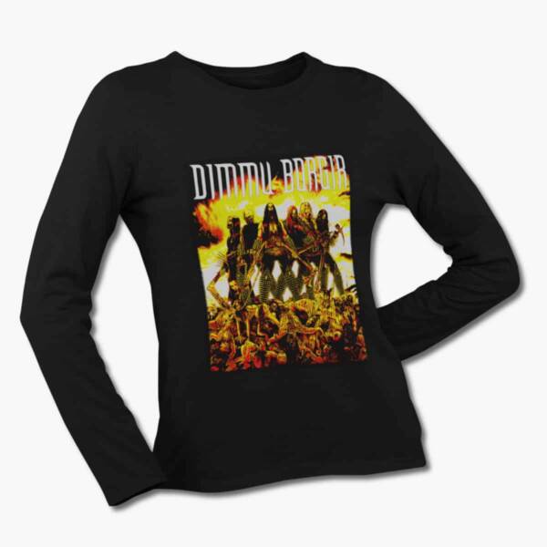 Dimmu Borgir Long Sleeve T-Shirt, Dimmu Borgir Logo Black Longsleeve Tee Shirt, Symphonic Black Metal Merchandise