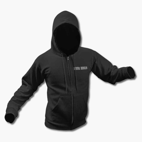 Dimmu Borgir Zip Up Hoodie, Dimmu Borgir Logo Artwork Black Zipper Hooded Sweatshirt, Symphonic Black Metal Merchandise