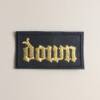 Down Band Patch, Down Logo Embroidered Gold Patch