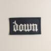 Down Band Patch, Down Logo Embroidered Silver Patch