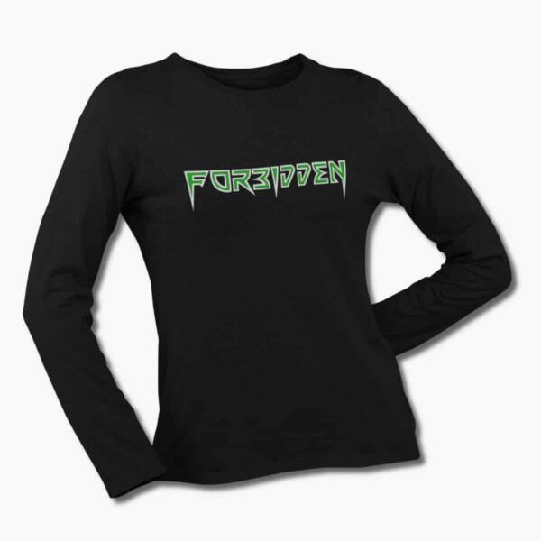Forbidden Band Long Sleeve T-Shirt, Forbidden Logo Black Longsleeve Tee Shirt, Thrash Metal Merchandise