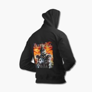 HammerFall Band Zip Up Hoodie, Hammer Fall Built To Last Black Zipper Hooded Sweatshirt, Power Metal Merchandise