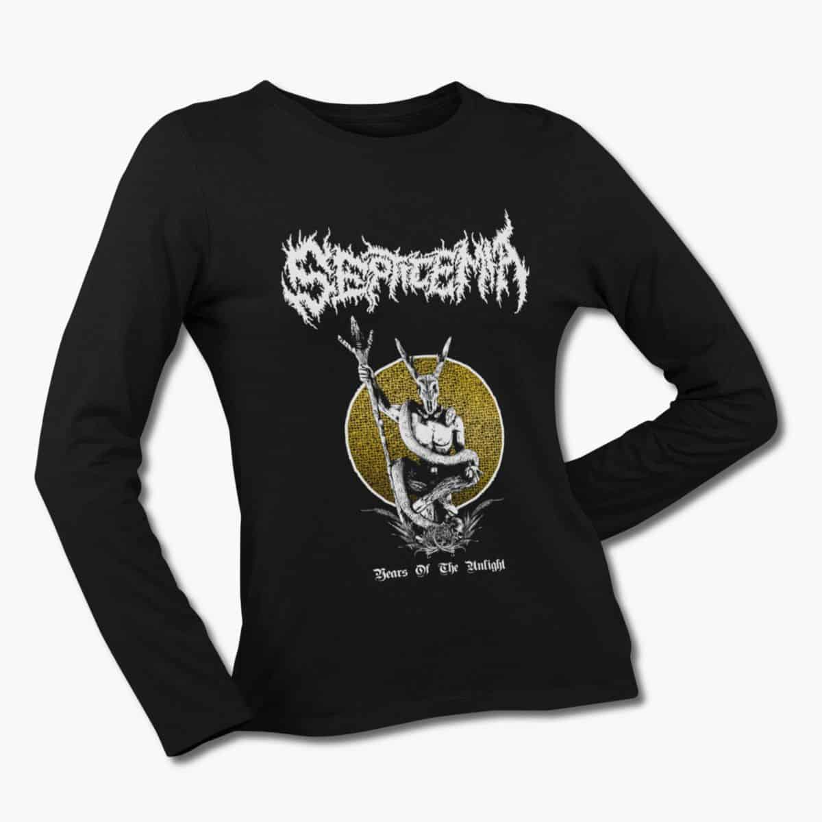 Septicemia Band Long Sleeve T-Shirt, Septicemia Years of The Unlight Black Longsleeve Tee Shirt, Technical Death Metal Merchandise