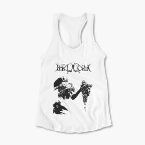 Belakor Tank Top, Be'lakor Stones Reach White Tank Top Shirt, Melodic Death Metal Merchandise, Front