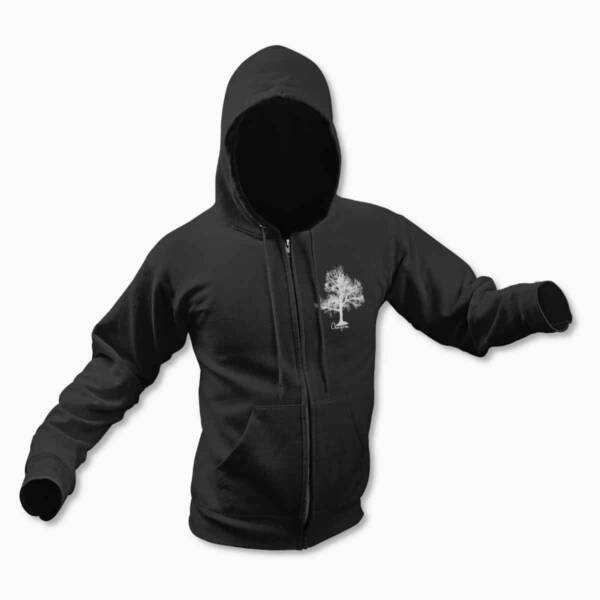 Chagrin Band Black Zip Up Hoodie, Black Metal Merchandise - Image 2
