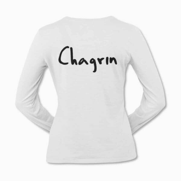 Chagrin Band Logo White Long Sleeve T-Shirt, Black Metal Merchandise - Image 2
